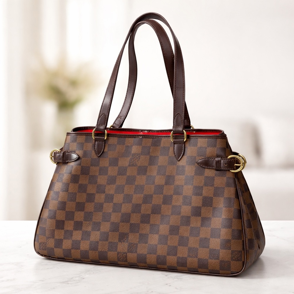 Louis Vuitton Batignolles Damier Ebene Tote Brown Canvas